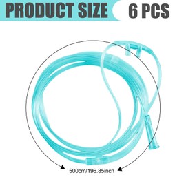 Pack of 6 Oxygen Glasses Nose Glasses: 5 m Nose Glasses for Oxygen Device, Nose Glasses Oxygen Tube, Nose Glasses with 500 cm O2 Tube for Oxygen Device Breathing Therapy, Nose Glasses