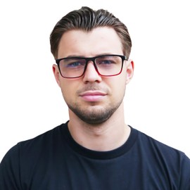 Mini Brille Lightweight anti-blue light glasses with flexible temples, plastic frame, rectangular, black with red accent, includes case, blue light filter glasses for men and women, XL Lenses