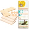 POPETPOP Wooden Hamster Platform Bird Perch : Bird Cage Perch