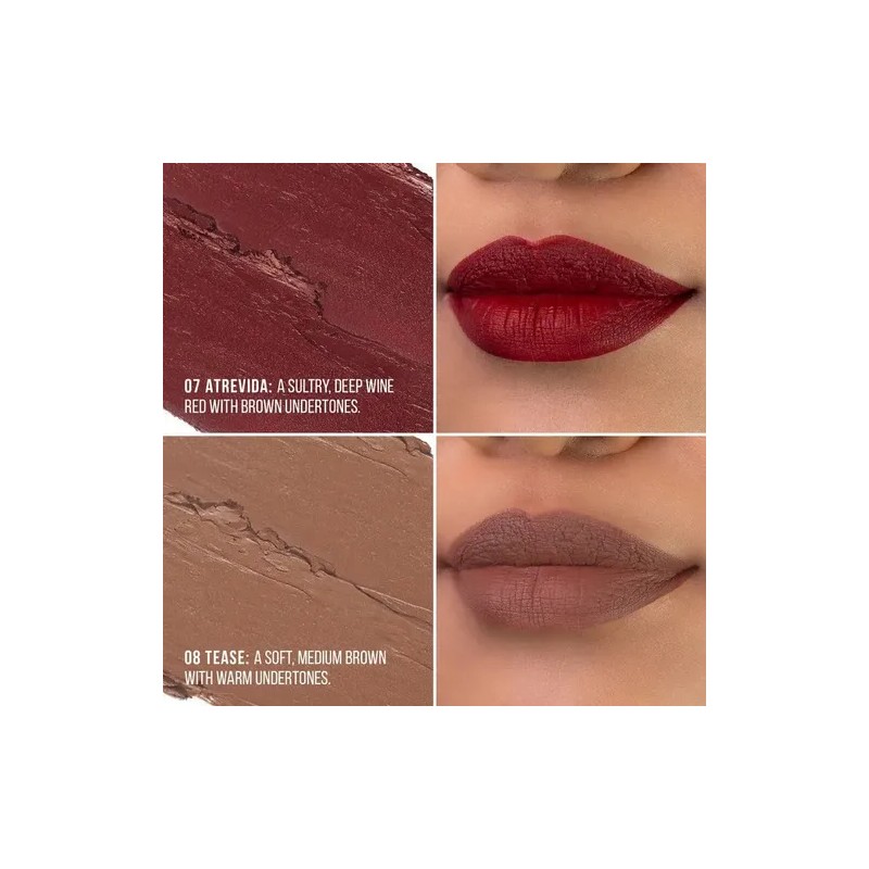 Gama 8 Labiales Locked In Place Matte Lippies Italia Deluxe
