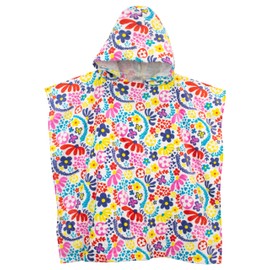 Harry Bear Girls Towel Poncho Floral Multicolour One Size