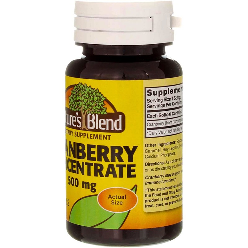 Nature's Blend Cranberry Concentrate 500 mg Soft Gels - 60