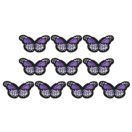 PATIKIL Butterfly Iron on Patch,10 Pcs Butterfly Embroidered Applique Sew on Decorative Patches for Repair Decoration Clothing Hats Jackets Backpack, 1.7" Lx1.1 W, Purple