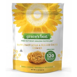 Grace's Best Sunflower Seeds & Rolled Oats Cookies, 12 oz, 120 Calories per Serving (1 Bag)