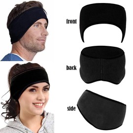 Shirene Fleece Ear Warmers Headband, Pack of 2 Winter Headbands, Sports Headbands, Earmuffs for Men and Women, Windproof, Warm Ear Protection for Winter, Cycling, Running, Hiking, Fitness