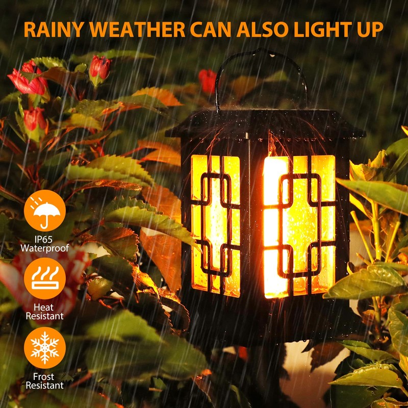 Viitech Solar Lights Garden Outdoor, IP65 Waterproof Solar Flame Light