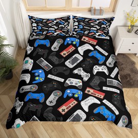 Erosebridal Teens Gamepad Duvet Cover Modern Gamer Comforter Cover Twin Size for Kids Boys Children Video Game Bedding Set Player Gaming Joystick Bedspread Cover Breathable Decorative Room(NO FILLING)