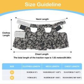 Lizard Harness Dress and Leash, Adjustable Hamster Ferret Harness and Leash Set, No-Pull Walking Vest for Lizard Small Animal Gecko Chameleon (Black M