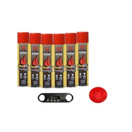 f.e.s.s. Fasfil Ultra-Refined Butane Fuel - Pure-Butane Refill Fluid for Torch with Nozzle Adapter - 5 Plastic Tips to Prevent Leakage - Sulfur-Free Lighter with V Cutter (6, 300 ML)