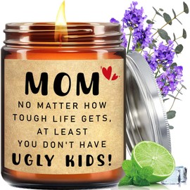Funny Candle Gifts for Mom from Daughter Son – Mom Gift from Kids for Mom's Birthday Mothers Day, Scented Eucalyptus Lavender Candle Gift for Mother, Aromatherapy Candles for Relaxation Stress Relief