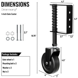 Dreamxiang 4-Inch Gate Wheels,Gate Caster, 1 Pack