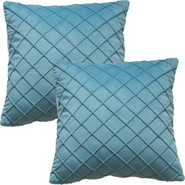 GONOVE Velvet Cushion Covers 45X45cm Soft Decorative Blue Throw Pillow Cases Pack of 2 Square Pillow Covers Pillowcases with Invisible Zipper for Home Couch Sofa Bed