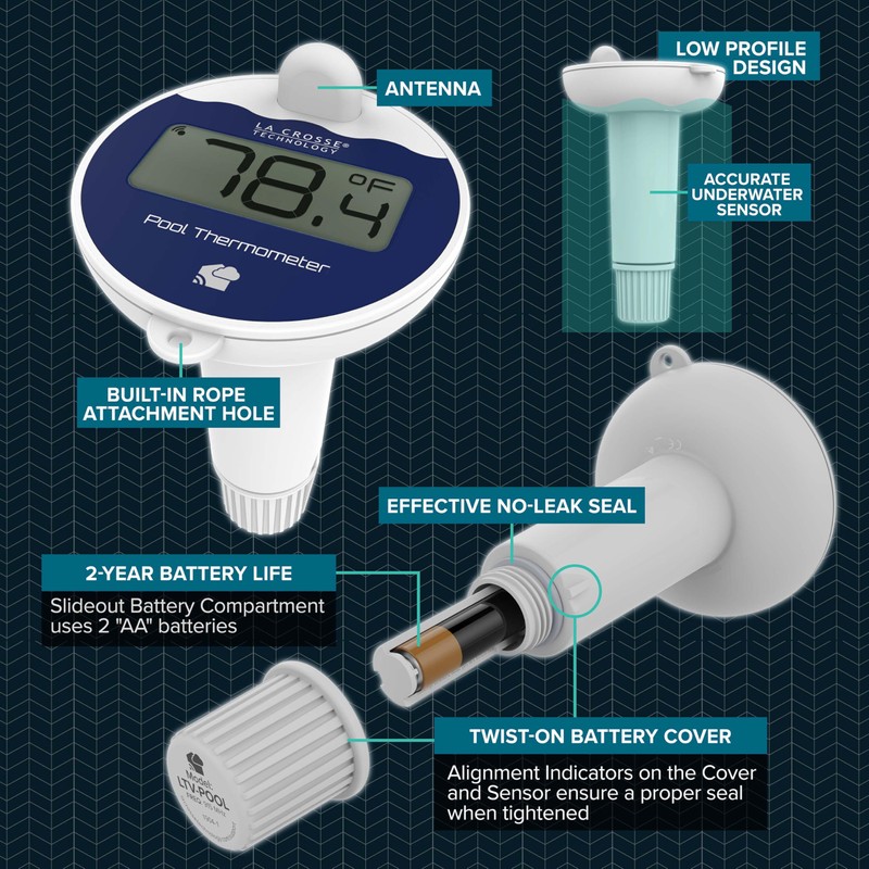 La Crosse Technology LTV-Pool-INT Wireless Digital Pool Thermometer