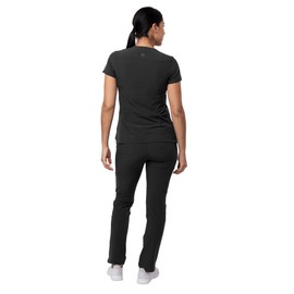 Adar Uniforms, Addition Go-Basic Scrub Set For Women - Slim V-Neck Scrub Top & Skinny Cargo Scrub Pants - A9200 - Black - L