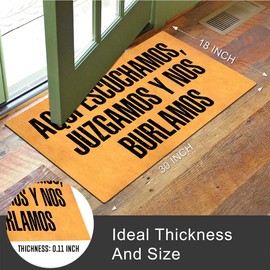Funny Welcome Doormat with Rubber Back 18"(W) x 30"(L)Things to Ask Before You Knock Was Invited If Not It's Time To Go Doormat for Entrance Way Hello Monogram Mats for Front Door Mat Kitchen Rugs
