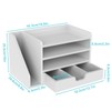 NiOffice Multi-Tier Wood Desk File Organizer with Side File Rack,