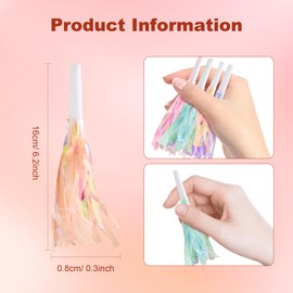 48 Pcs Mermaid Party Blowers Noisemaker Bulk Metallic Fringed Party Horns Glitter Noise Maker for Kids Girl Birthday Party Supplies, 4 Colors