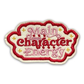 Main Character Energy Patch 3 Inches Funny Quotes Positive Inspiration Bookish Iron On/Sew On Embroidery Fabric Applique Patches for Trucker Hats Clothes Backpack DIY Accessories Friends Mom Gifts