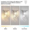 Goeco Crystal Wall Sconces, 11.8x7 Inch Chrome Wall Sconce Luxury
