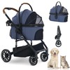 TODEFULL Pet Stroller with 4 Wheels, 3 in 1 Folding