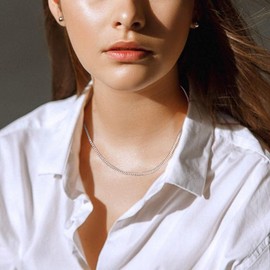 Bestyle Curb Chain Women's Men's Silver 925 Cuban Necklace Figaro Chain Width 3 mm / 5 mm Length 35 - 71 cm, Sterling Silver