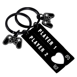 BESPMOSP 2PCs Funny Couple Matching Keyring Valentine Day Gifts for Him Her Gamer Gifts for Husband Wife Girlfriend Boyfriend Anniversary Keyring Birthday Gifts for Couple Present Fiance Gift