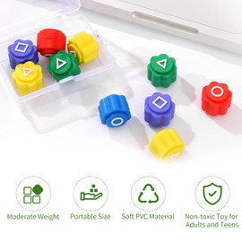 10Pcs Gonggi Korean Play Game, Traditional Gonggi Play Tossing Stones with Geometric Symbols and Vibrant Colors, Classic Korean Folk Catching Toy Set for Stress-Relief, Family Fun