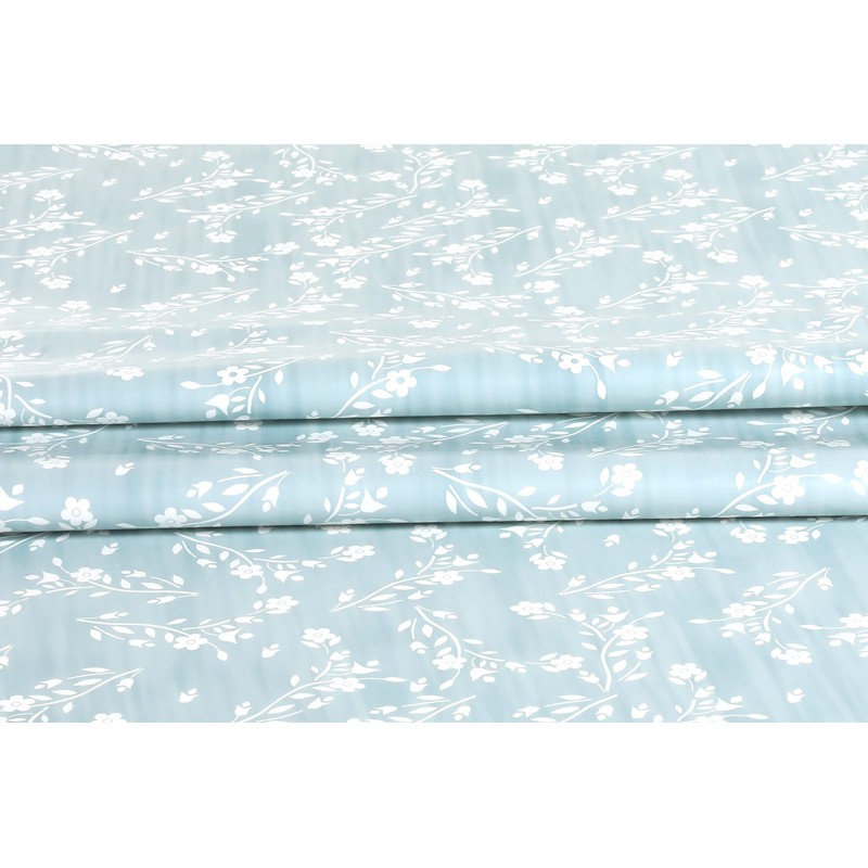 Oilcloth Tablecloth Washable Round 140 cm Duck Egg Blue Green