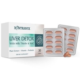 Liver Detox Cleanse & Repair, Liver Support Supplement with Milk Thistle, 15B CFU Probiotics, Dandelion Root, Turmeric, Vitamins for Gut & Liver Health | Blister-Sealed Tablets, 30-Day Supply