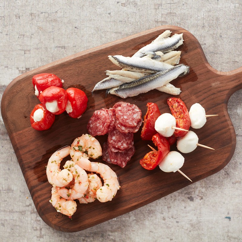 Point Virgule Walnut Wood Serving Board with Handle, Perfect for