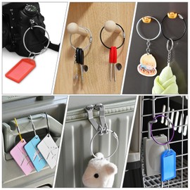 Imslery 25-Pack Wire Keychain Cables – 16cm Nylon-Coated Stainless Steel Loops for Keys, Luggage Tags & More, Screw Lock, Silver