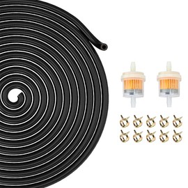 CENPEK Fuel Line Kit, 2M 6mm ID Engines Fuel Line Hose with 10pcs 6/8mm Inch ID Hose Clamps and 2pcs Inline Fuel Filters Set for Mower Tractor Dirt Bike