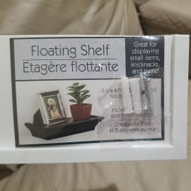 Greenbrier International 2 x Small Floating white Shelf, Screws, Wall Anchors 8.6 x 4 inches Holds 5 lbs