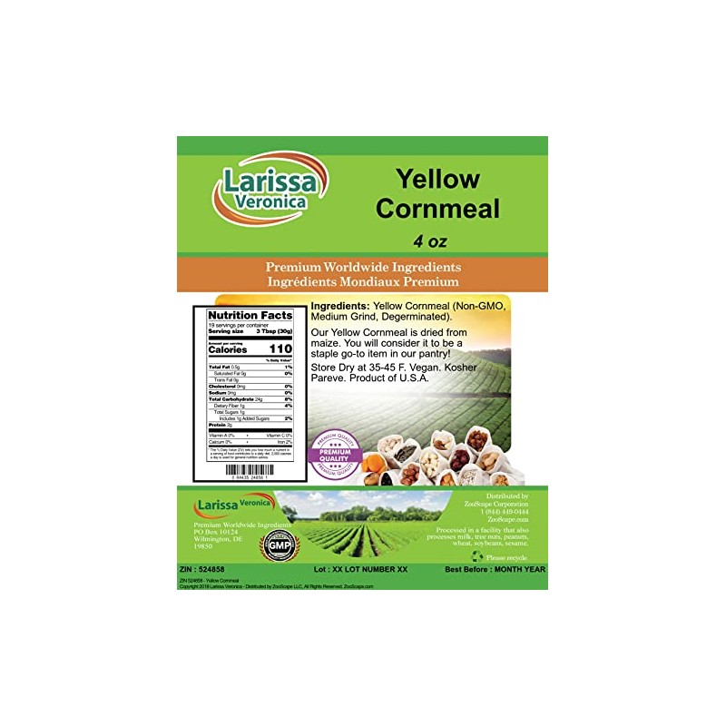 Yellow Cornmeal (4 oz, ZIN: 524858) - 3 Pack