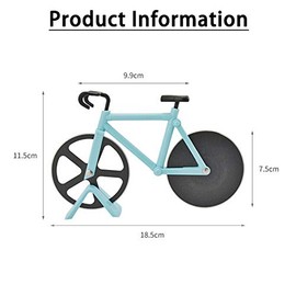 POWERTOOL Bicycle Pizza Cutter Wheel, Bike Pizza Slicer Dual Stainless Steel Non-Stick Cutting Wheels with a Stand, for Home Pizza Lovers (1PC, Red)