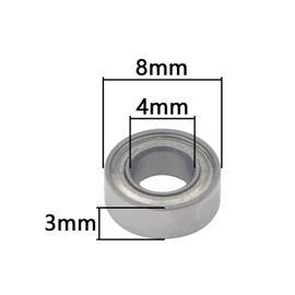 Unxuey 4 x 8 x 3 mm Deep Groove Ball Bearings Skateboard Bearings MR84ZZ L-840ZZ Pack of 10