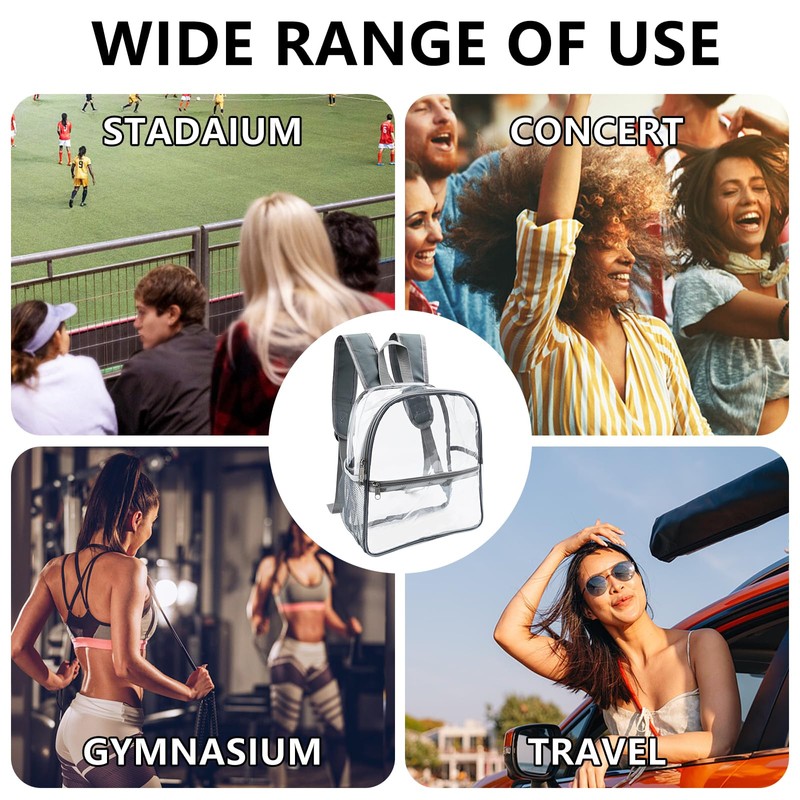 Transparent Backpack 32 * 27 * 12.5cm PVC See Through