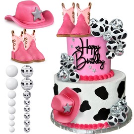 25 decoraciones para tartas de vaquera, sombrero y botas, decoración para tartas de discoteca, decoración para tartas, vaquera, cumpleaños, baby shower, suministros para fiestas