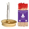 Snow Hill Incense Rope Holder Burner with 1 Bundle 45