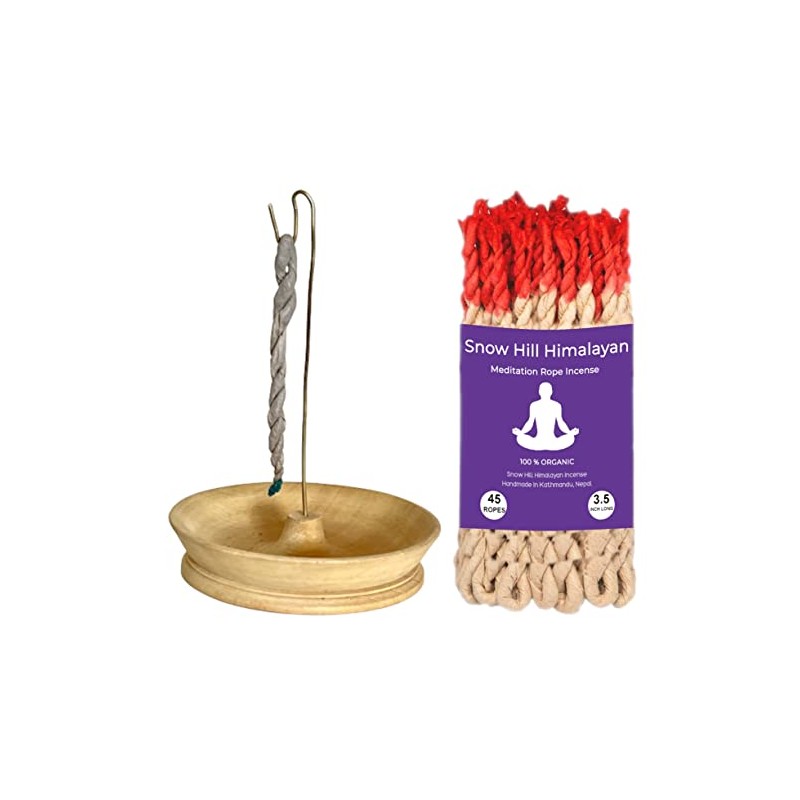 Snow Hill Incense Rope Holder Burner with 1 Bundle 45