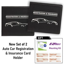 CANOPUS Car Registration and Insurance Holder, Car Document Holder, Vehicle Registration and Insurance Card Holder, Wallet for Auto, Trailer, Motorcycle, Truck, Vehicle Paperwork Organizer (2 Pack)