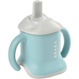 BÉABA Baby Training Cup, Bottle/Water Bottle/Cup Function, Non-Leak, Easy Grip, Ergonomic, Straw, Evoluclip 3 in 1, Cap, Airy Green