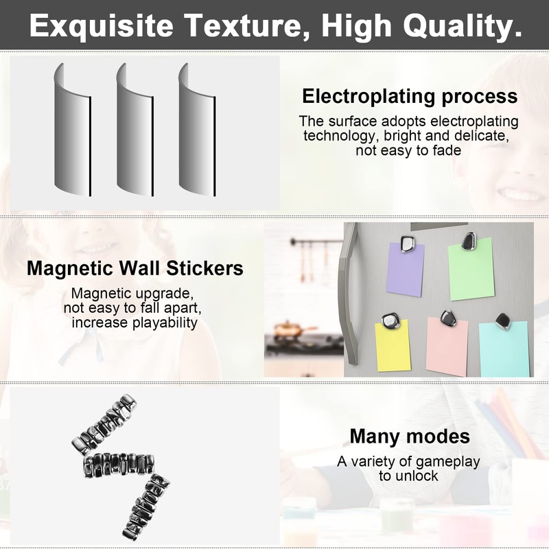 YISHIDANY 24pcs Black Large Fridge Magnets Stones Science Kit, Irregular
