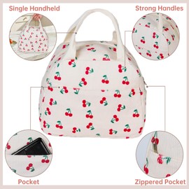 xjpsets Lunch Bag for Women Men Girl,Large Cute Corduroy Lunch Tote Bags - Reusable Insulated Lunch Box for women with Handle, Leakproof WaterProof Design for Office, School, Work,Picnic.