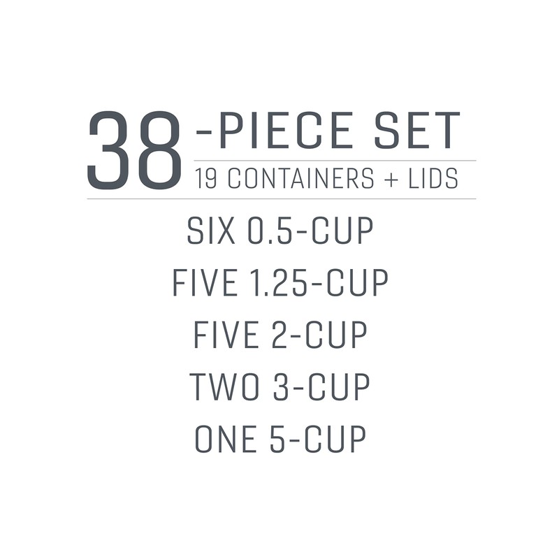 Rubbermaid 38-Piece Food Storage Containers with Snap Bases for Easy