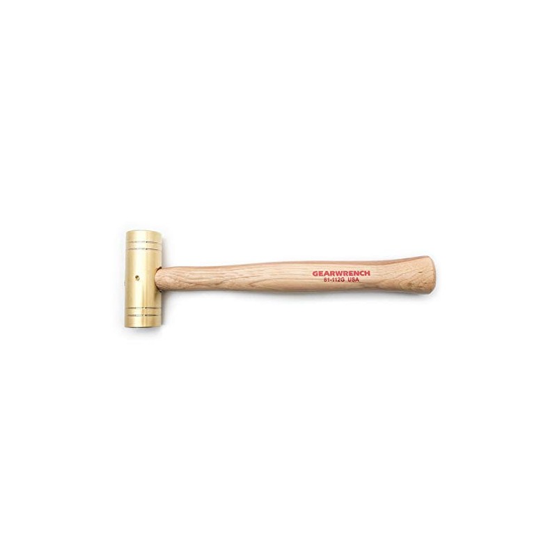 GEARWRENCH Brass Hammer with Hickory Handle, 2 lb. - 81-112G,