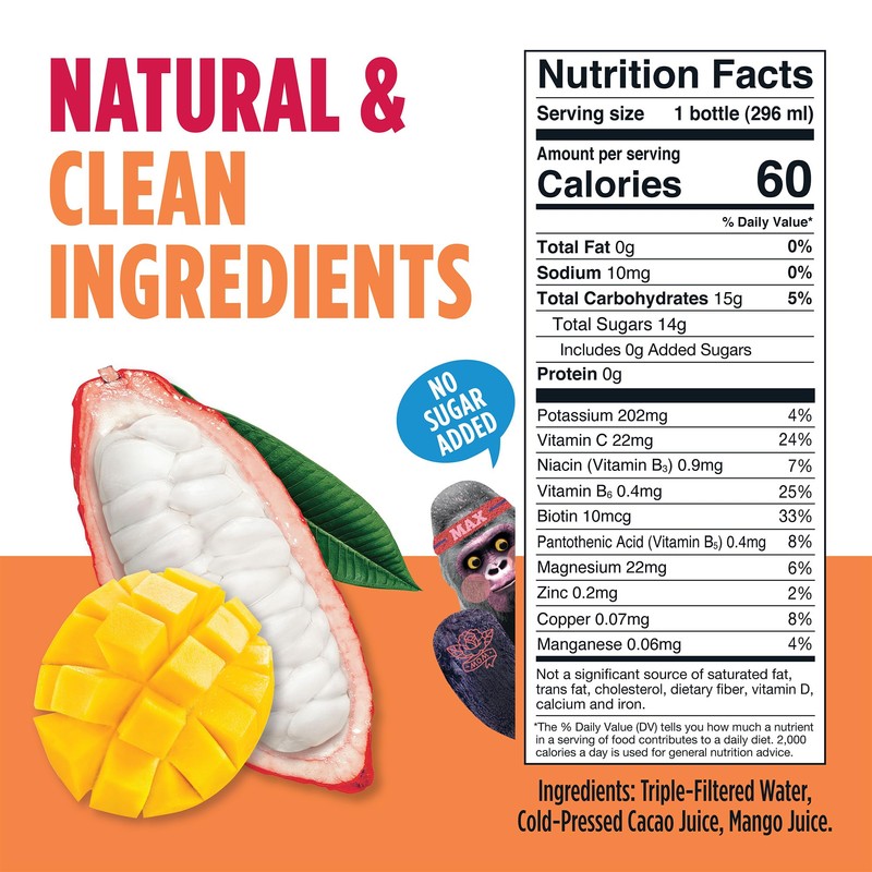 Blue Stripes Cacao Water - Cold Pressed Superfruit Hydration with