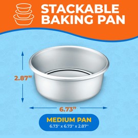 Emporio Kitchen Baking Pan - Anodized Aluminum Round Cheesecake Pan 6’', Pressure Cooker and Air Fryer Compatible, Recipe Booklet Included, PFAS, CFC, PTFE, or PFOA Free, Oven Safe (Up To 500° F)
