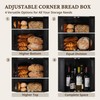 BRONYPRO Boho Rattan Corner Bread Box for Kitchen Countertop –