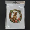 Caroline's Treasures DAC2397GCA7P Norfolk Terrier Christmas Flowers Greeting Cards Pack